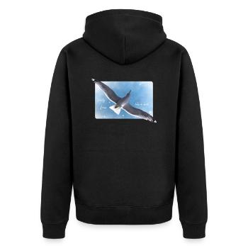 Be free Freedom - Unisex Premium Organic Zip Hoodie - black - Back - Nico (187cm)