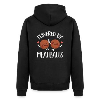 Fleischbällchen Italien Italienisches Essen - Unisex Premium Bio Zip Hoodie - Schwarz - Hinten - Nico (187cm)