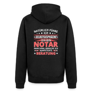 I Talk to Yourself - Notary Edition - Unisex Premium Organic Zip Hoodie - black - Back - Nico (187cm)