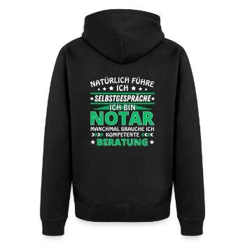 I Talk to Yourself - Notary Edition - Unisex Premium Organic Zip Hoodie - black - Back - Nico (187cm)