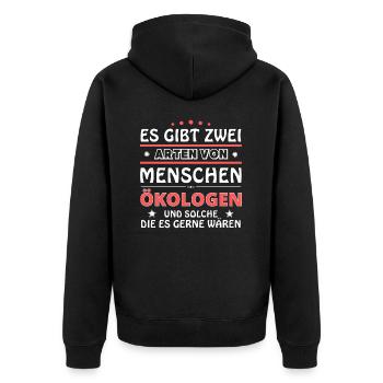 Cadeau écologiste - deux types de... design - Veste à capuche bio Premium Unisexe - noir - Dos - Nico (187cm)