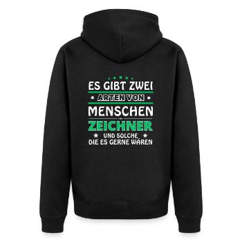 Draughtsman Gift - Two Types of... Design - Unisex Premium Organic Zip Hoodie - black - Back - Nico (187cm)