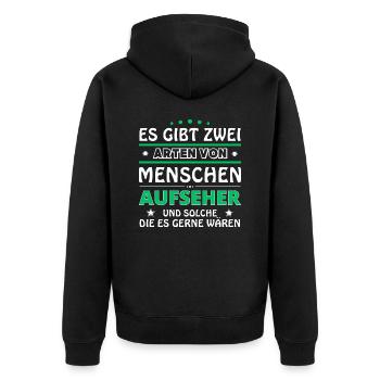 Overseer Gift - Two Types of... Design - Unisex Premium Organic Zip Hoodie - black - Back - Nico (187cm)