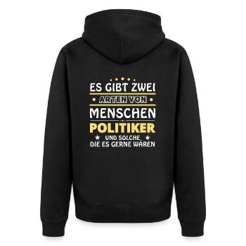Politician Gift - Two Types of... Design - Unisex Premium Organic Zip Hoodie - black - Back - Nico (187cm)