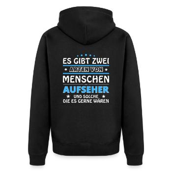 Overseer Gift - Two Types of... Design - Unisex Premium Organic Zip Hoodie - black - Back - Nico (187cm)