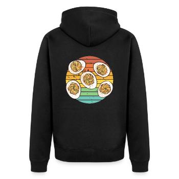 Stuffed Eggs Deviled Eggs - Unisex Premium Organic Zip Hoodie - black - Back - Nico (187cm)