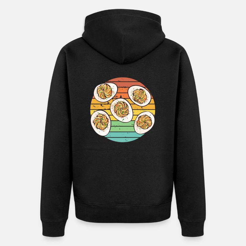 Stuffed Eggs Deviled Eggs - Unisex Premium Organic Zip Hoodie - black