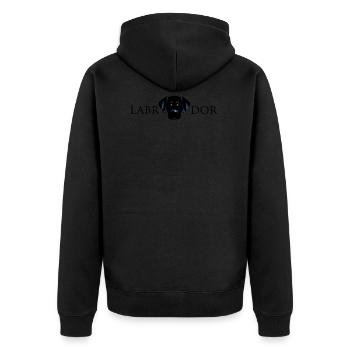 Labrador - Unisex Premium Bio Zip Hoodie - Schwarz - Hinten - Nico (187cm)