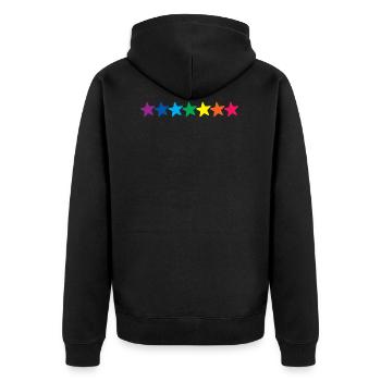 Horizontal Rainbow Stars - Unisex Premium Organic Zip Hoodie - black - Back - Nico (187cm)