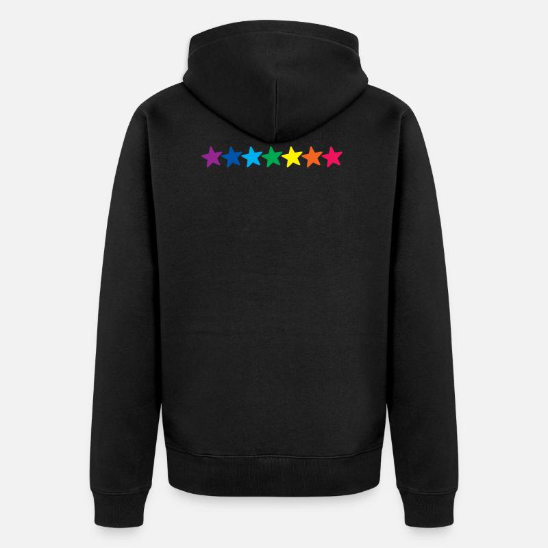 Étoiles Rainbow horizontales - Veste à capuche bio Premium Unisexe - noir