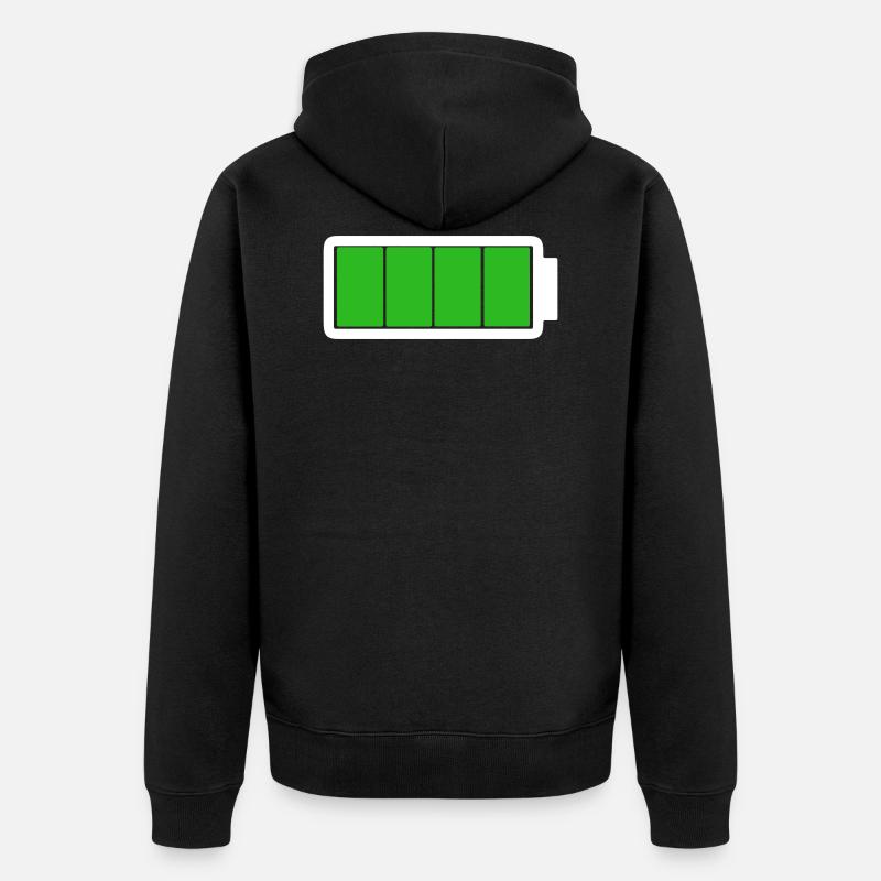 Batterie - Pleine charge | Énergie - Veste à capuche bio Premium Unisexe - noir