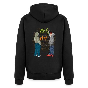 École de graffiti - Veste à capuche bio Premium Unisexe - noir - Dos - Nico (187cm)