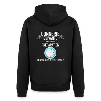 Connerie suivante papa et garçon - Veste à capuche bio Premium Unisexe - noir - Dos - Nico (187cm)