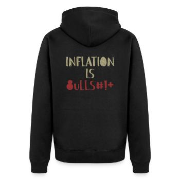 Inflation is Bullsh*t Provocation Anglais - Veste à capuche bio Premium Unisexe - noir - Dos - Nico (187cm)