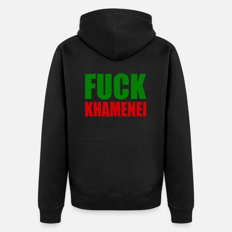 Fuck khamenei Chamenei - iran - Veste à capuche bio Premium Unisexe - noir