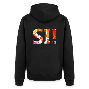 yes sing funny no girl feminism apply always - Unisex Premium Organic Zip Hoodie - black - Back - Nico (187cm)