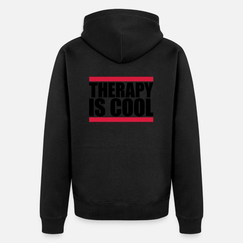 la thérapie est cool Citation - Veste à capuche bio Premium Unisexe - noir