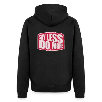 say less do more - Unisex Premium Bio Zip Hoodie - Schwarz - Hinten - Nico (187cm)