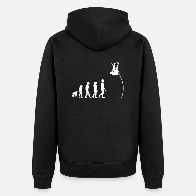 Stabhochsprung Evolution - Unisex Premium Bio Zip Hoodie - Schwarz