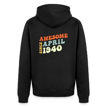 Groovy 83 ans Génial depuis avril 1940 83ème - Veste à capuche bio Premium Unisexe - noir - Dos - Nico (187cm)