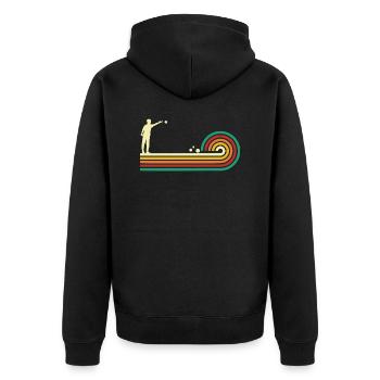 Petanque humor boccia gift humor petanque - Unisex Premium Organic Zip Hoodie - black - Back - Nico (187cm)