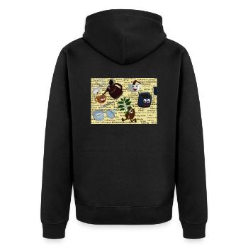 Der Kreislauf des Kaffees - Unisex Premium Bio Zip Hoodie - Schwarz - Hinten - Nico (187cm)