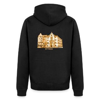 Hôtel de ville de Mittweida Université Ville Saxe - Veste à capuche bio Premium Unisexe - noir - Dos - Nico (187cm)