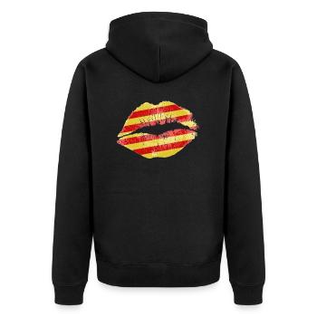 Kiss (Catalogne) - Veste à capuche bio Premium Unisexe - noir - Dos - Nico (187cm)