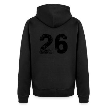 26 - Veste à capuche bio Premium Unisexe - noir - Dos - Nico (187cm)