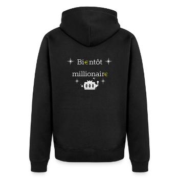 Bientôt millionaire - Veste à capuche bio Premium Unisexe - noir - Dos - Nico (187cm)