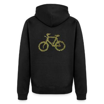 Vélo Nature Feuille Vert - Veste à capuche bio Premium Unisexe - noir - Dos - Nico (187cm)