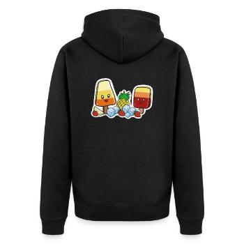 Kawaii-Eis am Stil - Unisex Premium Bio Zip Hoodie - Schwarz - Hinten - Nico (187cm)