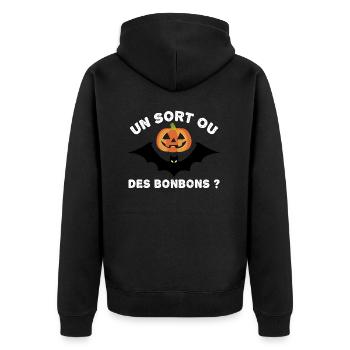 Happy Halloween - jour de Halloween - Veste à capuche bio Premium Unisexe - noir - Dos - Nico (187cm)
