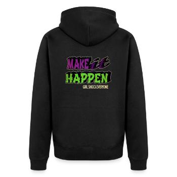 blackhistory sayings antiracism funny sayings - Unisex Premium Bio Zip Hoodie - Schwarz - Hinten - Nico (187cm)