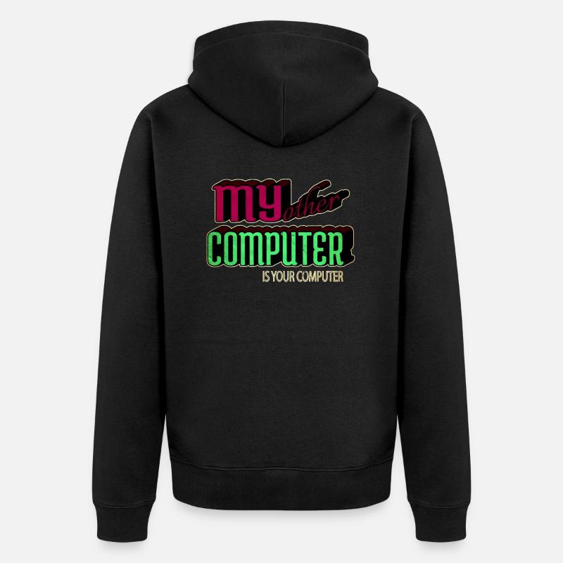 present hacking coding hacking computer - Unisex Premium Bio Zip Hoodie - Schwarz