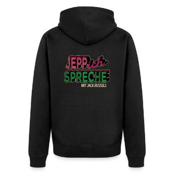 statement witzig chihuahua lustig zitat lieben - Unisex Premium Bio Zip Hoodie - Schwarz - Hinten - Nico (187cm)