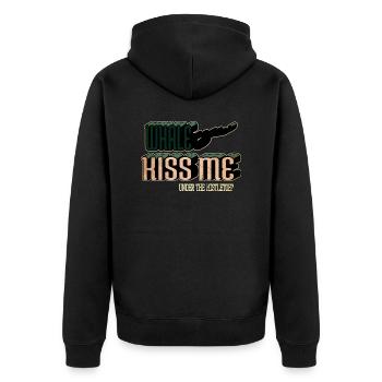 Jokes Funny Quote Animal Dino Bike Moon Beard Gang - Unisex Premium Organic Zip Hoodie - black - Back - Nico (187cm)