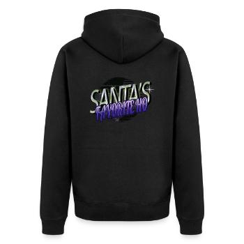 birthday present quote beard sayings geek dork - Unisex Premium Bio Zip Hoodie - Schwarz - Hinten - Nico (187cm)