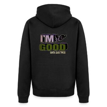 happy funny gym humor christmas present awesome - Unisex Premium Bio Zip Hoodie - Schwarz - Hinten - Nico (187cm)