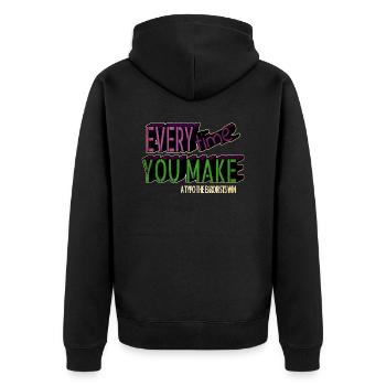 anniversary birthday present blogging funny quote - Unisex Premium Organic Zip Hoodie - black - Back - Nico (187cm)