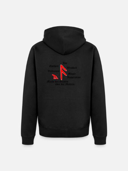 Runa "Ansuz" (ger.) - Unisex Premium Bio Zip Hoodie -