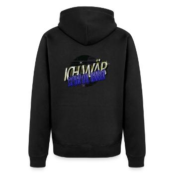 pudel geek statement geburtstagsgeschenkidee cool - Unisex Premium Bio Zip Hoodie - Schwarz - Hinten - Nico (187cm)