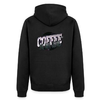 milk present awesome drinking funny sayings tired - Unisex Premium Bio Zip Hoodie - Schwarz - Hinten - Nico (187cm)
