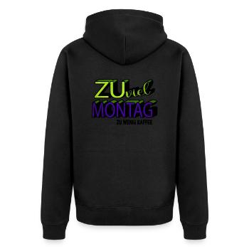 morgenmuffel ich liebe kaffee weihnachten - Unisex Premium Bio Zip Hoodie - Schwarz - Hinten - Nico (187cm)