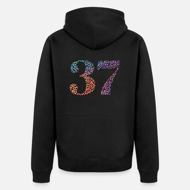 37e anniversaire léopard - Veste à capuche bio Premium Unisexe - noir