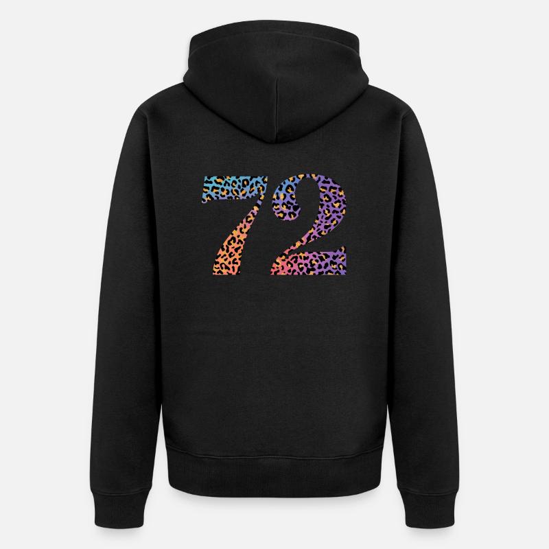 72e anniversaire léopard - Veste à capuche bio Premium Unisexe - noir
