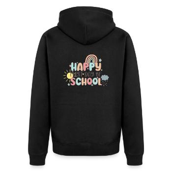 Happy First Day of School Back to School - Veste à capuche bio Premium Unisexe - noir - Dos - Nico (187cm)