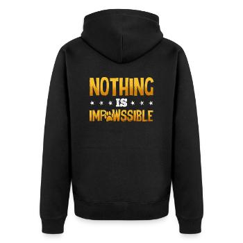 Animal Control Officer Nothing Is Impawssible - Unisex Premium Organic Zip Hoodie - black - Back - Nico (187cm)