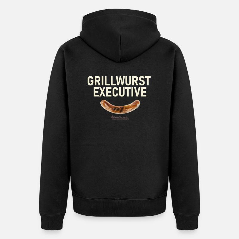 Grillspruch Grillwurst Executive - Unisex Premium Bio Zip Hoodie - Schwarz