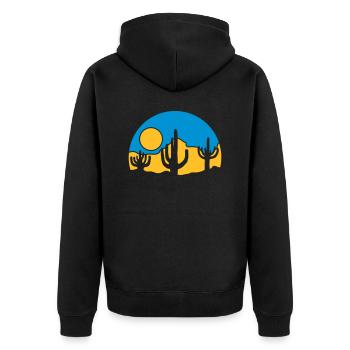Cacti Nature Sun Desert - Unisex Premium Organic Zip Hoodie - black - Back - Nico (187cm)
